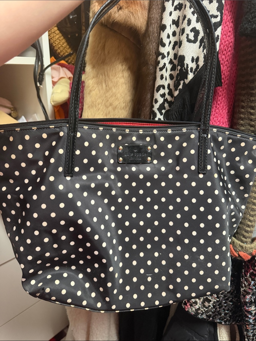 kate spade Black and White Polka Dot Tote